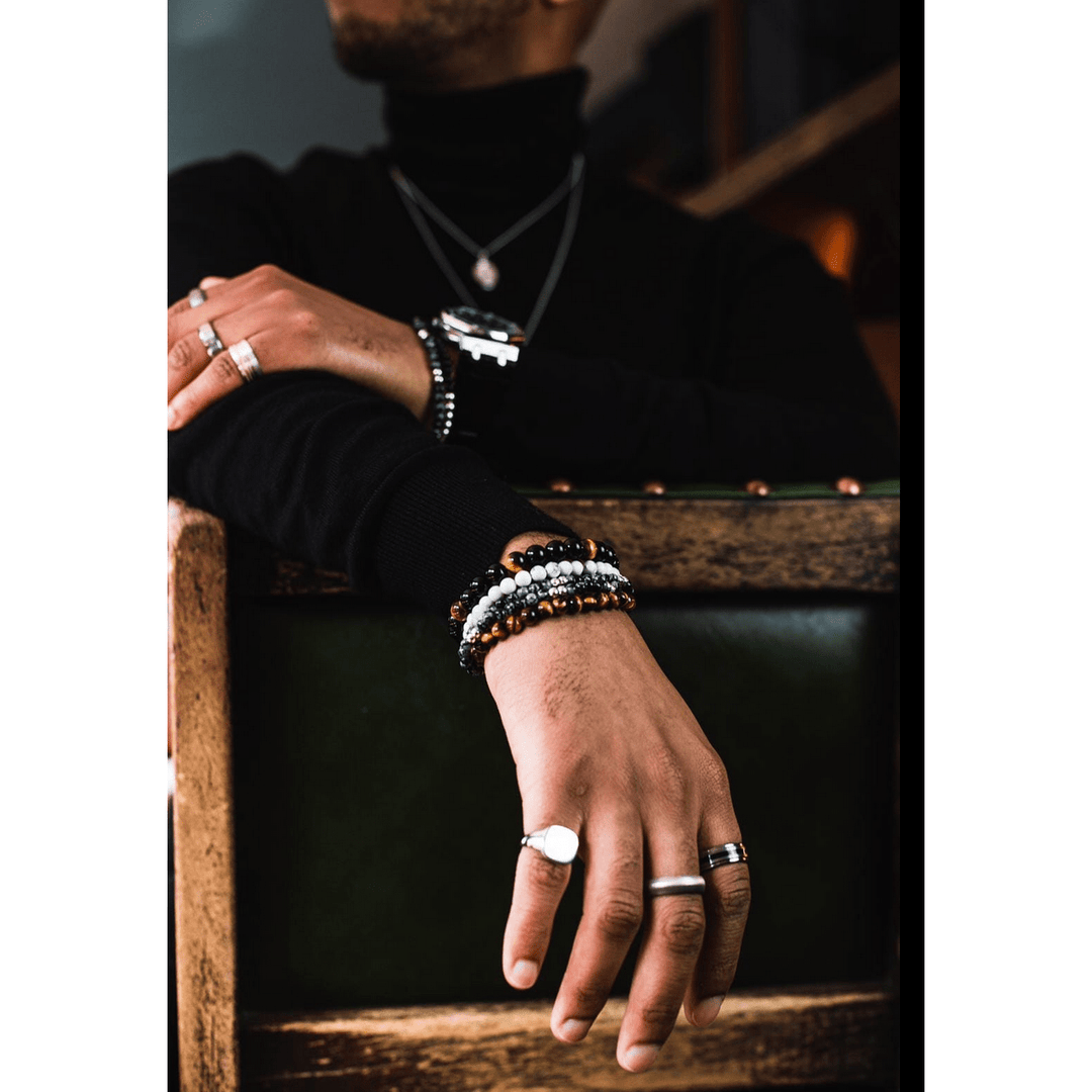 Dome and Chain Leather Bracelet| Leatherpunk